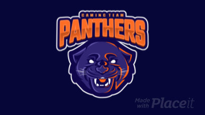 Animated Gaming Logo Maker Featuring Panther with an Open Mouth 