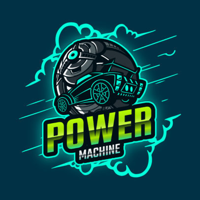 Gaming Logo Template Inspired in Rocket League with a Classic Car Graphic