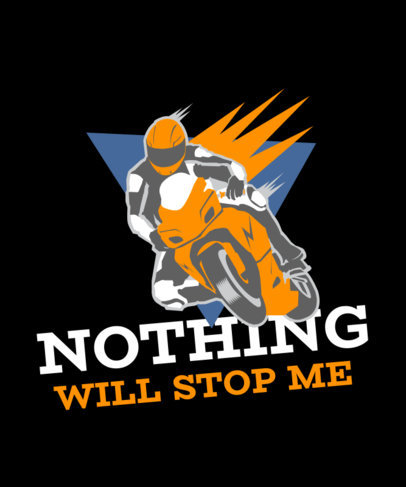 T-Shirt Design Template with a Sports Motorcycle Graphic