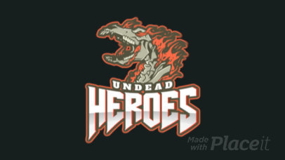 Animated Gaming Logo Maker Featuring a Skeleton on Fire