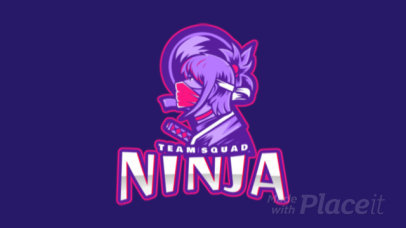Animated Gaming Logo Maker Featuring a Ninja Warrior Character