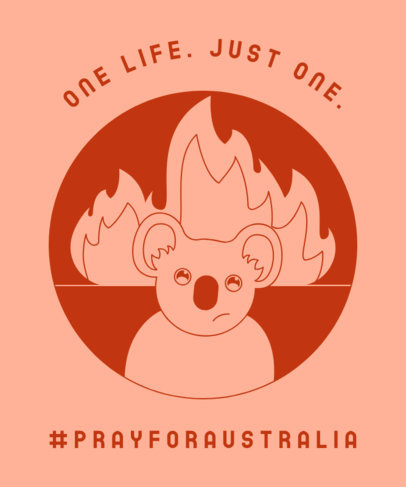 T-Shirt Design Template for Australia Wildfire Awareness 1562m-2160