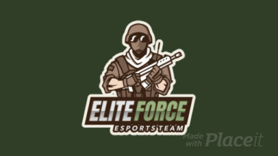 Animated Gaming Logo Creator with a Masked Soldier Character