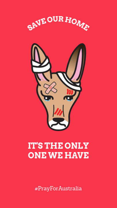 Instagram Story Maker for an Environmental Care Awareness with an Australian Kangaroo Clipart 1044q 2163