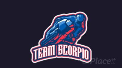 Racing Gaming Team Logo Maker withan Animated Motorcycle Clipart 1745b