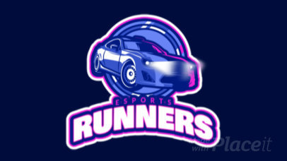 Racing Gaming Team Logo Maker with Cool Animated Car Clipart 1745d