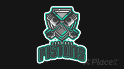 Animated Logo Maker for a Racing Gamer Team with Motor Parts Clipart 1745e
