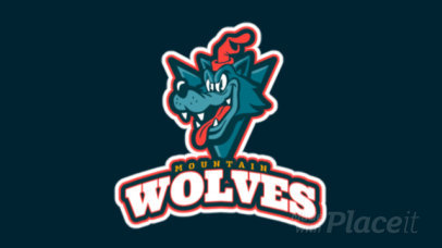 Animated Sports Logo Maker with a Cartoonish Wolf Mascot