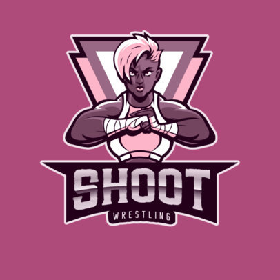 Sports Logo Template with a Fierce Fighter 