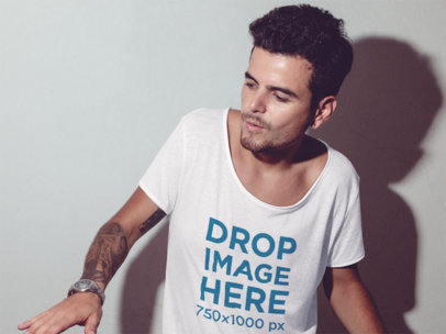 Tee Mockup of a Trendy Guy Dancing at a Party a11673