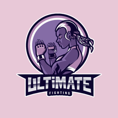 MMA Logo Template Featuring a Female Fighter Clipart