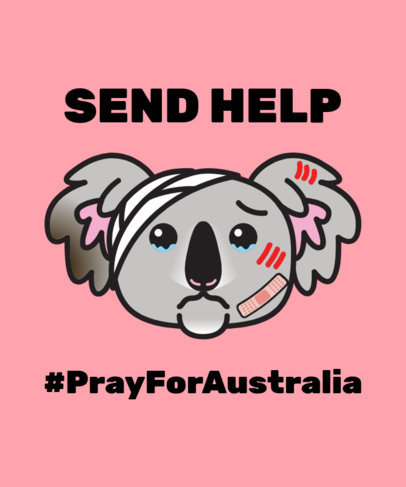 T-Shirt Design Template for an Australia Koala Rescue Donation