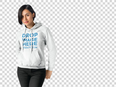 Hoodie Mockup of an Urban Style Woman