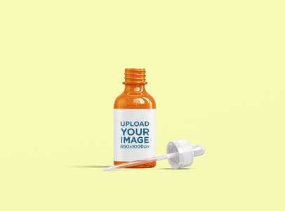 Mockup of an Open Dropper Bottle in a Minimalistic Setting
