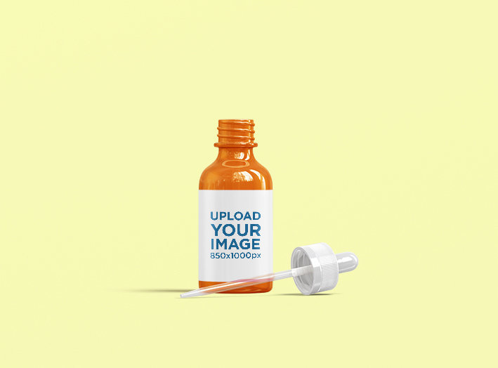 Mockup of an Open Dropper Bottle in a Minimalistic Setting