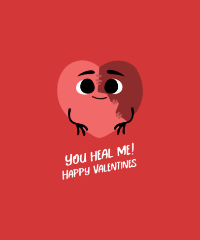 Valentines Day T-Shirt Design Maker Featuring a Heart-Shaped Character 215-el1