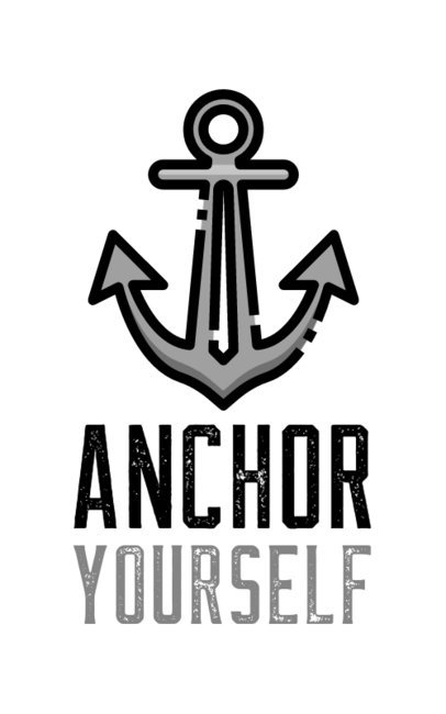 Simple T-Shirt Design Template Featuring an Anchor Clipart