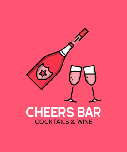 T-Shirt Design Template for a Cocktail and Wine Bar 596b-el1