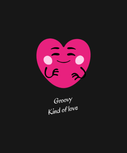T-Shirt Design Template with a Funny Heart Cartoon 215a-el1