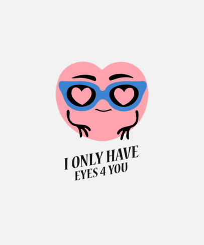 T-Shirt Design Generator Featuring a Cool Heart Character Illustration