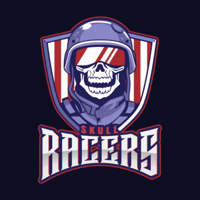 Gaming Logo Maker Featuring a Skull Racer Illustration