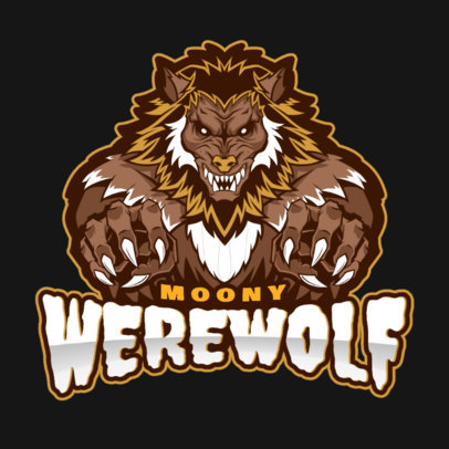 Gaming Logo Maker with a Strong Werewolf Illustration