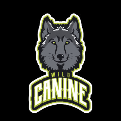 Mascot Logo Maker Featuring a Wolf Face Clipart