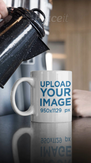 Video of Someone Pouring Coffee Into an 11 oz Mug