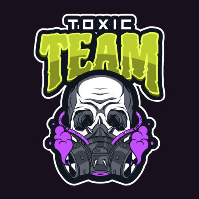 Gaming Logo Template Featuring an Illustrated Skull with a Respirator