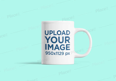 Simple Coffee Mug Mockup Featuring a Customizable Background