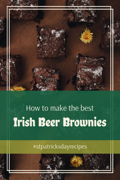 St. Patrick's Day Pinterest Pin Generator for an Irish Beer Brownies Recipe