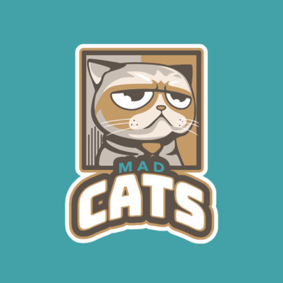 Gaming Logo Generator Featuring a Mad Cat Illustration