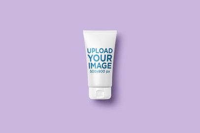 Cosmetic Tube Mockup Featuring a Customizable Solid Background