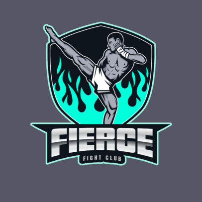 MMA Logo Maker with a Fighter Doing a Round Kick