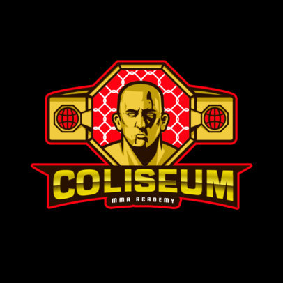 Sports Logo Maker Featuring an MMA Champion Belt Graphic