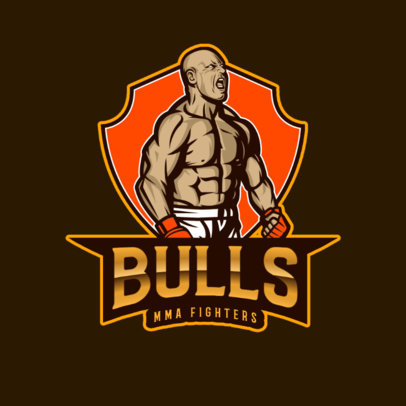 Sports Logo Generator Featuring an MMA Fighter Illustration