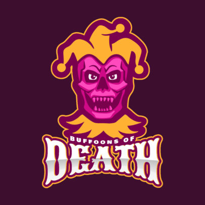 Creepy Logo Template with a Buffoon Skull Clipart 