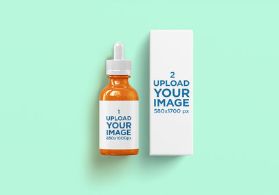 Minimalistic Mockup of a Dropper and Its Box