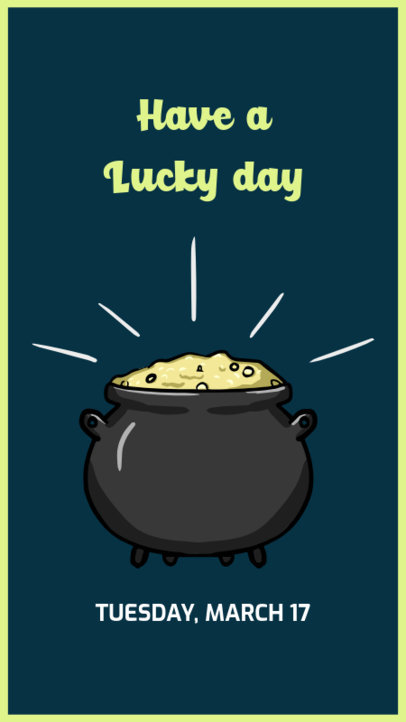 St. Patrick's Day Instagram Story Maker Featuring a Pot with Gold