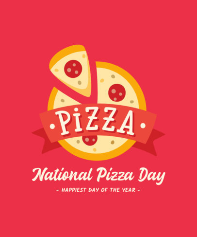 T-Shirt Design Template for a National Pizza Day