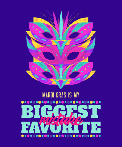 T-Shirt Design Maker Featuring a Mardi Gras Mask