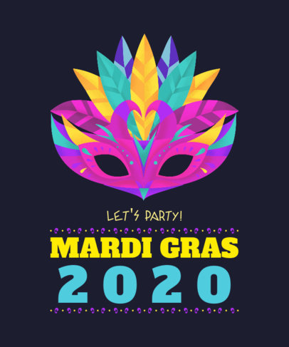 T-Shirt Design Maker with a Mardi Gras Mask Graphic