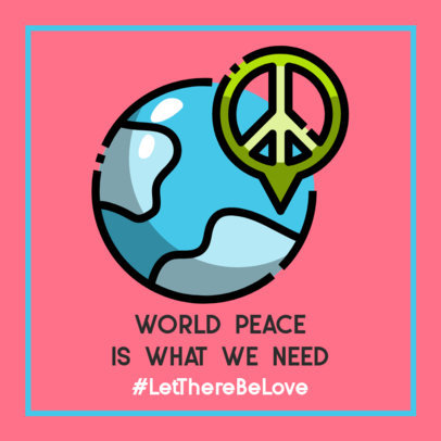 Facebook Post Template with a World Peace Quote