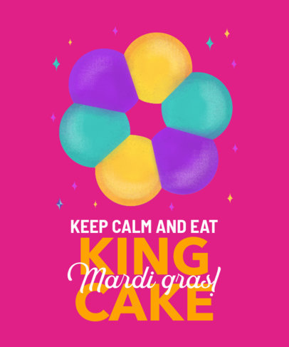 T-Shirt Design Generator with a Mardi Gras King Cake 2169b