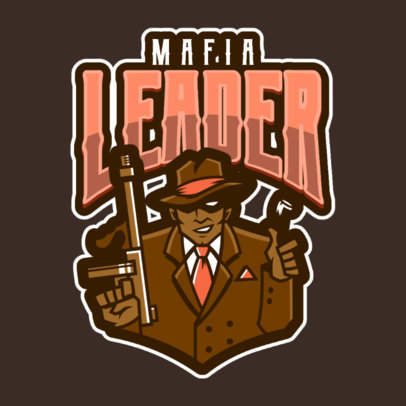 Mafia Logo Template for Gamers Featuring a Mobster Illustration