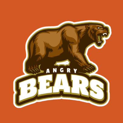 Logo Template for a Sports Team with an Angry Bear Graphic