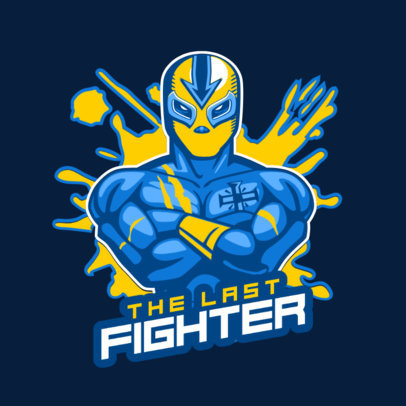 Logo Maker Featuring a Masked Wrestling Fighter 1747bb-2882