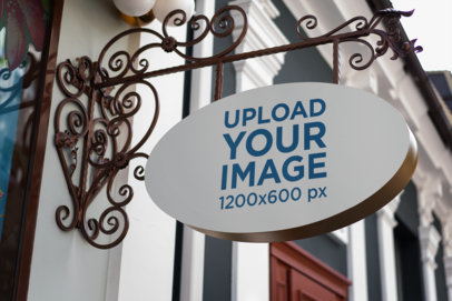 Oval-Shaped Sign Mockup for a Store 2221-el1