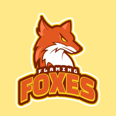Sports Logo Template with an Aggressive Fox