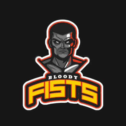 Gaming Logo Maker with a  Tough-Looking Fighter